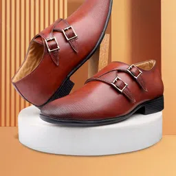 KRAASA Men Textured Formal Monk Shoes-picture-3