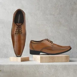 Provogue Men Tan Brown Solid Formal Derbys-image-73