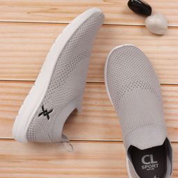Carlton London sports Women Grey Slip-On Sneakers-image-85