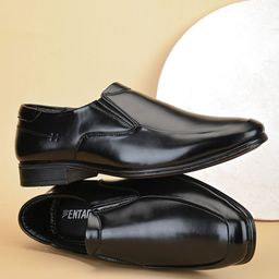 Fentacia Men Leather Square Toe Formal Slip-Ons-image-76