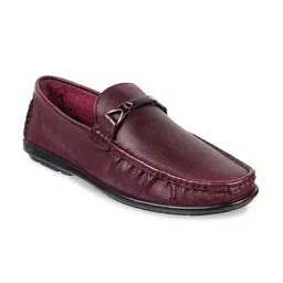 Metro Men Textured Leather Formal Loafers-image-54