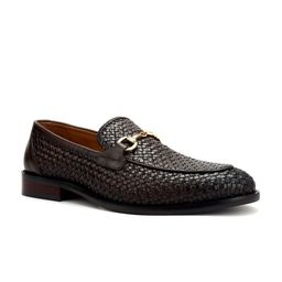 ROSSO BRUNELLO Men Textured Leather Formal Loafers-image-21