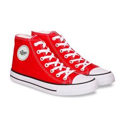 The Roadster Lifestyle Co. Men Red Comfort Insole Canvas High-Top Lace-Up Sneakers-image-99