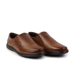 FAUSTO Men Genuine Leather Textured Formal Slip On Shoes-image-7