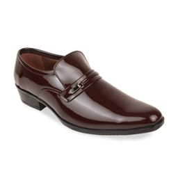 Regal Men Maroon Solid  Patent Leather Formal Shoes-image-27