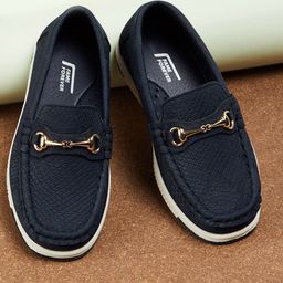 Fame Forever by Lifestyle Boys Navy Blue Woven Design Loafers-image-41
