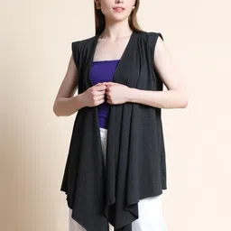TEEMOODS Women Charcoal Shrug-41