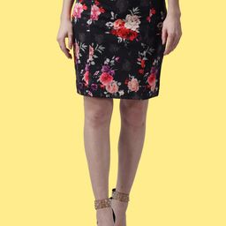 Popwings Pack of 2 Floral Printed Above Knee Length Straight Skirts-image-89