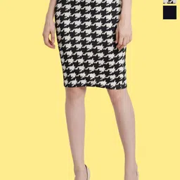 Popwings Pack Of 2 Checked Knee Length Pencil Skirts-picture-15