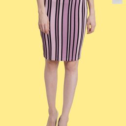 Popwings Pack Of 2 Striped Knee Length Pencil Skirts-image-81