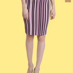 Popwings Pack Of 2 Striped Knee Length Pencil Skirts-image-99