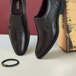 Men Textured Formal Slip-On Shoes-14
