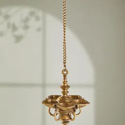 Fabindia Antique Mehnoor Hanging Oil Metal Lamp-image-99
