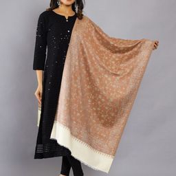HANDICRAFT PALACE Floral Woven Design Wool Shawl-39