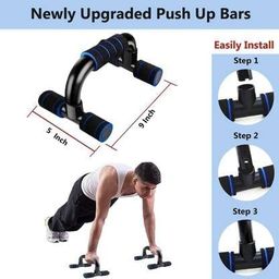 ATEVON Hard Polypropylene Material - Push up bar -Dips Chest Press Training Push up Stand for Men Workout Dip Stand Push up Bars for Men for Gym Home Office Push up Bars for Men & Women image 3
