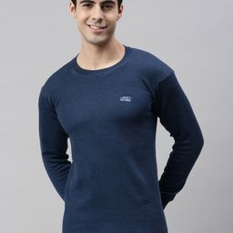 Lux Cottswool Men Blue Solid Cotton  Thermal Top-picture-44