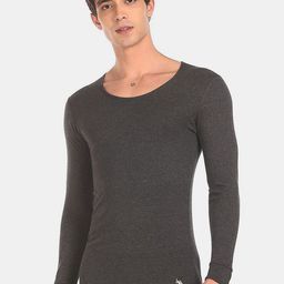 U.S. Polo Assn. Men's Charcoal Grey Solid Thermal Tops-image-68