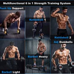 Burnlab 6 in 1 multifunctional weight training kit - Dumbbells, Kettlebells, Barbells & Push up brackets in 1 | Adjustable Weights | Perfect for Full Body Workout for Men & Women image 5