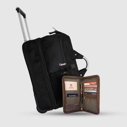 SWISS MILITARY Set Of 2 Double Decker Duffle Trolley Bag & Travel Wallet-10