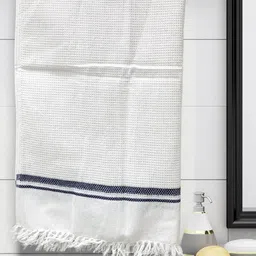 Athom Trendz Pack of 2 White Checked 210 GSM Cotton Bath Towels-22