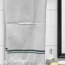 Athom Trendz Set of 5 Green Cotton Bath Towels-27