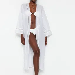 Trendyol Self-Design Swimwear Cover-Up Top-image-82