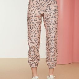 Trendyol Women Beige & Black Animal Printed Joggers Trousers-image-59