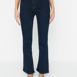 Trendyol Women Navy Blue Bootcut Stretchable Jeans-image-49