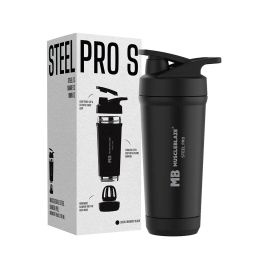 MuscleBlaze Steel Shaker Pro,  Midnight Black  700 ml -image-43