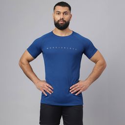 MuscleBlaze Patterned Dry-Fit Active Tee Half Sleeve,  Small  Poseidon -image-17