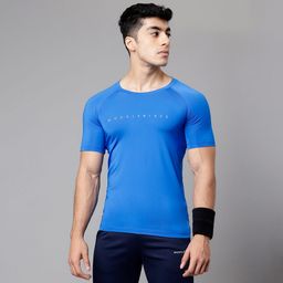MuscleBlaze Compression Muscle Tee Half Sleeve,  Small  Superman Blue -image-95