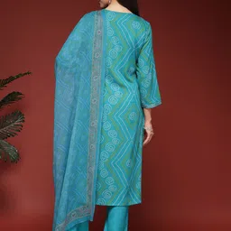 Nayam By Lakshita Bandhani Printed Sequinned Kurta with Palazzo & Dupatta image 2