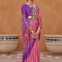 Anouk Ethnic Motifs Woven Design Zari Patola Saree-21