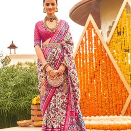 elora Ajrak Printed Patola Saree-31