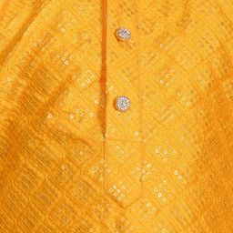 BAESD Boys Embroidered Regular Sequinned Dupion Silk Kurta with Patiala Set image 3