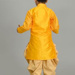 BAESD Boys Embroidered Regular Sequinned Dupion Silk Kurta with Patiala Set image 5