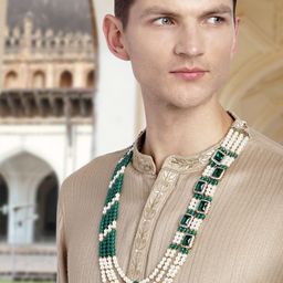 Peora Men Gold-Plated Beaded Necklace-43