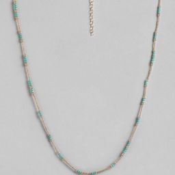 RICHEERA Turquoise Blue & Gold-Toned Gold-Plated Beaded Necklace-image-31