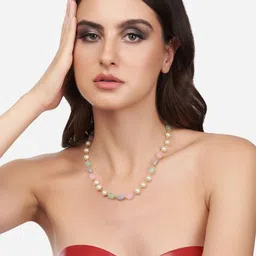 Zaveri Pearls Gold-Plated Beaded Contemporary Necklace-33