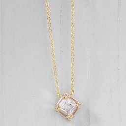 MINUTIAE Gold-Plated Princess Solitaire Pendant Necklace-21