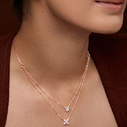 MINUTIAE Brass Rose Gold-Plated Stones Studded Necklace-16