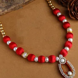 AKSHARA Girls Gold-Plated Silk Thread Necklace-image-57