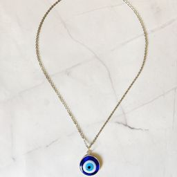 EL REGALO Blue & Silver-Toned Evil Eye Pendant Necklace-image-21