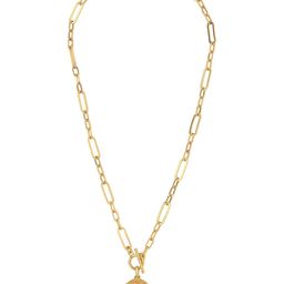 Accessorize 14K Gold-Plated Z T-Bar Locket Trombone Chain image 5