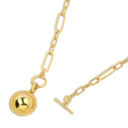 Accessorize 14K Gold-Plated Z T-Bar Locket Trombone Chain image 2