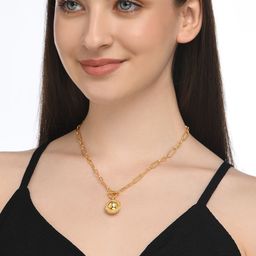Accessorize 14K Gold-Plated Z T-Bar Locket Trombone Chain image 4