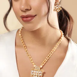 Rubans Gold-Plated Kundan-Studded Jewellery Set-image-18