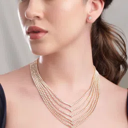 Rubans Gold-Plated Zircon-studded Jewellery Set-28