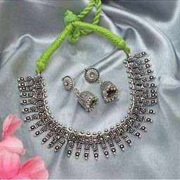 Ozanoo Oxidised Kolhapuri Thread Jewellery Set-image-79