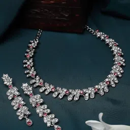 ZENEME Rhodium-Plated CZ Jewellery Set-66